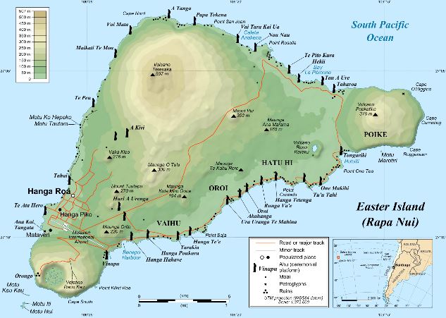 EASTER ISLAND  MAP