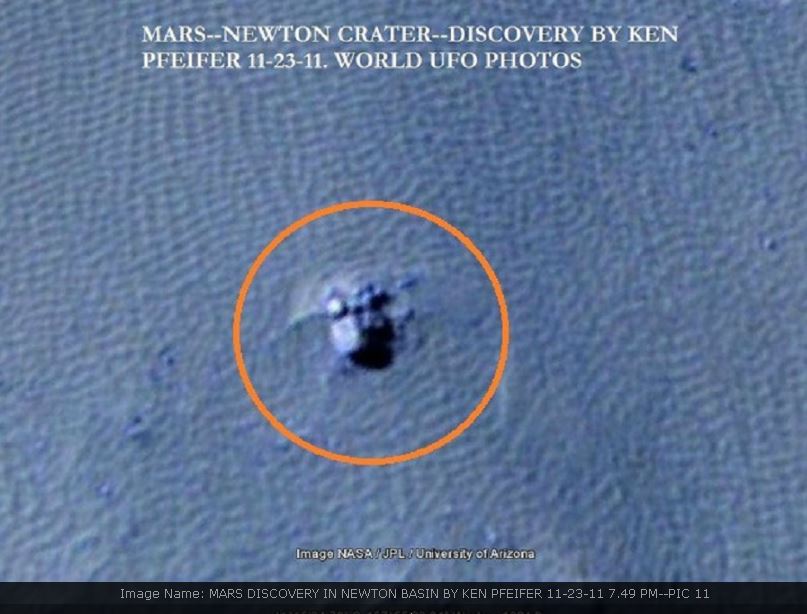 MARS--OBJECT DISCOVERY BY KEN PFEIFER--NEWTON CRATER 11-23-11