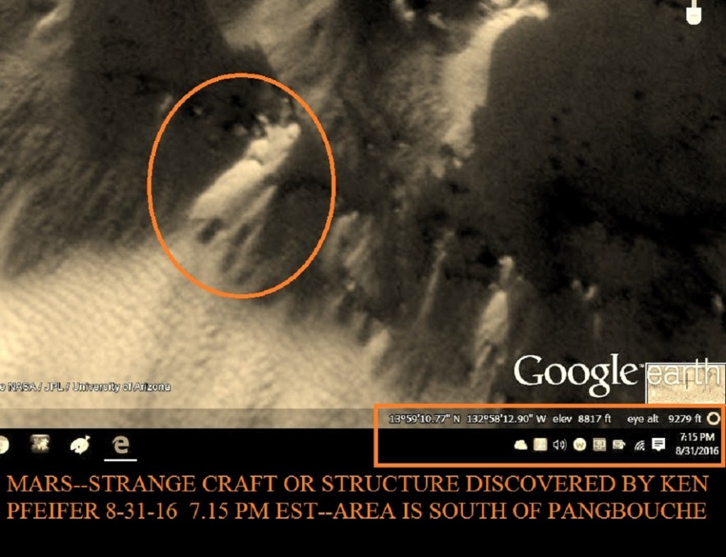 MARS--STRANGE CRAFT DISCOVERED BY KEN PFEIFER 8-31-16 7.15 PM EST.....